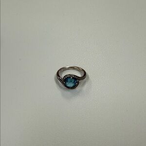 Elegant Aqua Blue Stone Sterling Silver Ring Pandora
